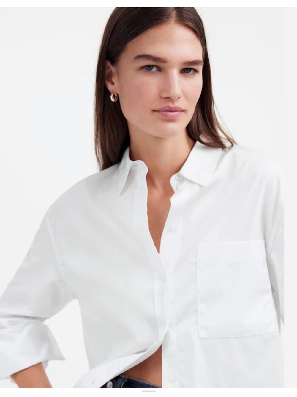 Madewell Relaxed Button-Up Shirt - White - Picture 2 of 8